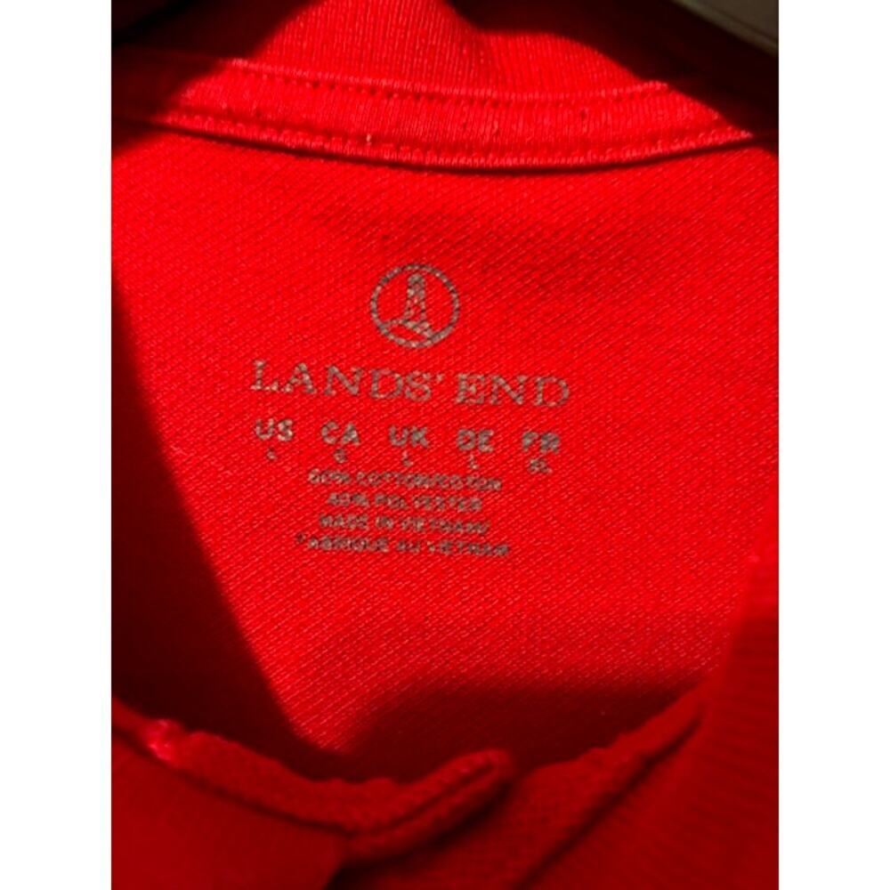 Lands End Men's Shirt Sleeve Polo shirt Sz Large Red - Picture 3 of 6